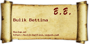 Bulik Bettina névjegykártya
